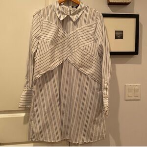 BCBGMaxAzria Blue and White Striped Dress